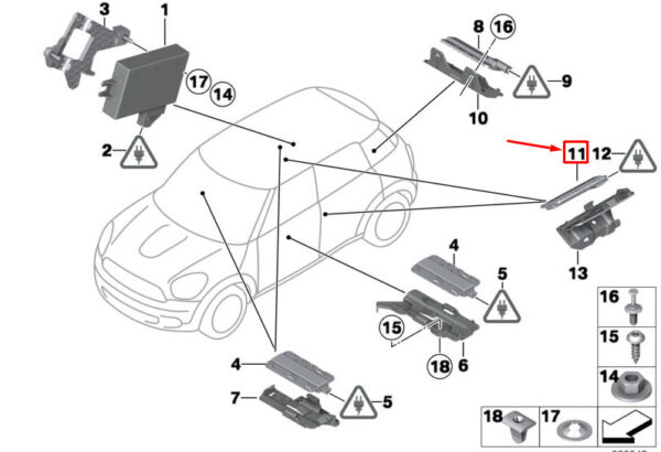 61353419999 - NEW MINI CLUBMAN R55 REAR INTERIOR ANALYSIS COMFORT 61353419999 ORIGINAL