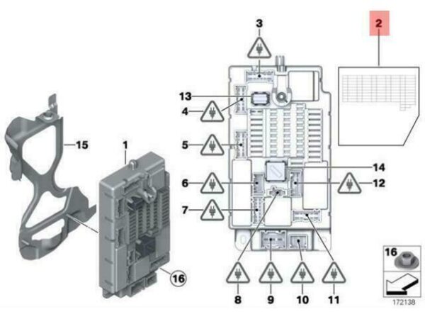 61353456655 - OEM MINI R55 R56 STICK ON STICKER LABEL FUSE GROUPING 61353456655 GENUINE NEW