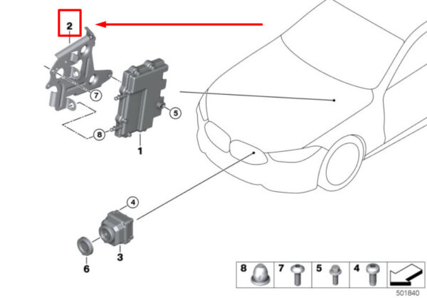 61359493182 - BMW 5 Touring G31 ECU Mount 9493182 61359493182 NEW REAL