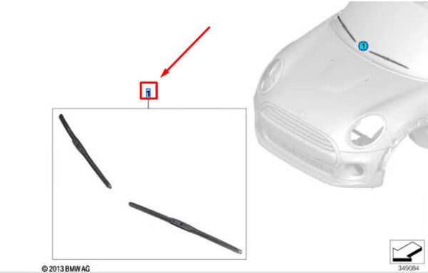 61610040535 - Mini Cooper F55 Front Wiper Blades Set 61610040535 NEW GENUINE