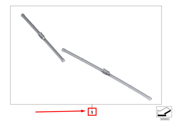 61612358552 - BMW 2 Active Tourer F45 Front Wiper Arms Set LHD 2358552 61612358552 NEW GENUINE