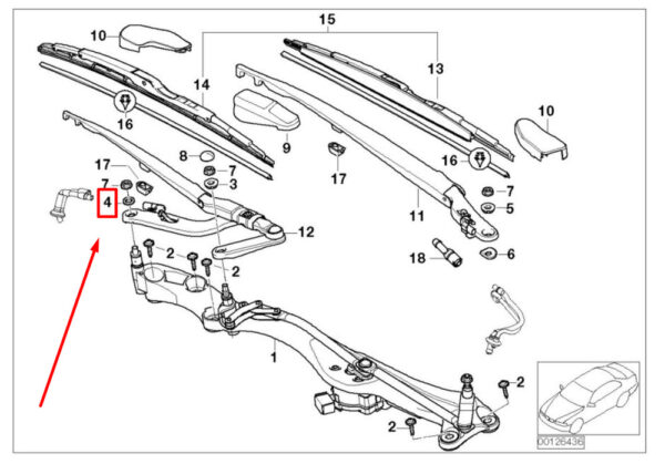61617028582 - BMW 7 Series E65, E66 windshield wiper 61617028582 7028582 NEW ORIGINAL