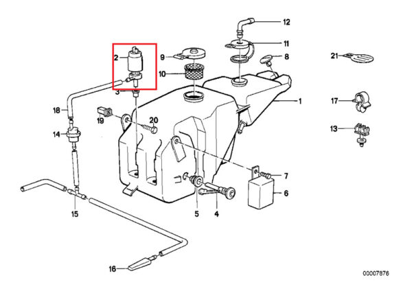61661368589 - NEW BMW 3 E30 WINDSCREEN WASHING PUMP 61661368589 ORIGINAL