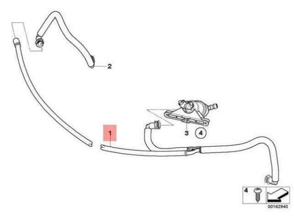 61667179444 - OEM BMW E60 E60N E61N LEFT HEADLIGHT WASHER WATER HOSE M 61667179444 NEW