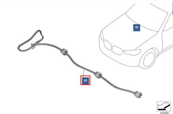 61667487715 - BMW X6 G06 disc cleaning nozzle chain 61667487715 NEW ORIGINAL