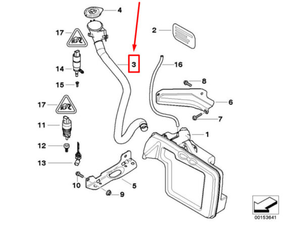 61667896455 - BMW 5 E60 Male F Fill Tube 61667896455 7896455 NEW ORIGINAL