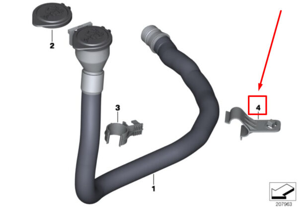 61668042867 - NEW BMW 3 E90 ENGINE FILLING PIPE MOUNT 61668042867 8042867 ORIGINAL