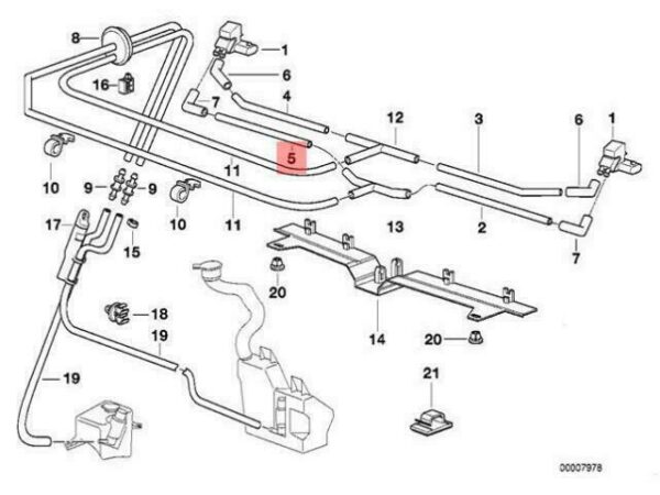 61668364448 - OEM BMW E38 SALOON RIGHT HOSE 61668364448 GENUINE NEW