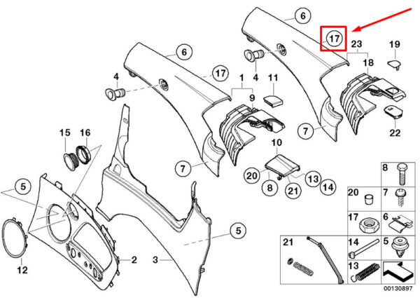 61671378633 - NEW BMW 3 E46 HEADLIGHT WASHER NOZZLE NUT 1378633 61671378633 GENUINE