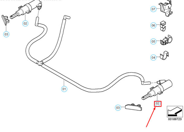 61674872039 - NEW BMW 3 COUPE E92 LEFT TELESCOPIC NOZZLE 61674872039 4872039 ORIGINAL
