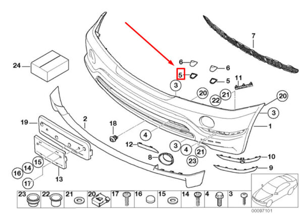 61678253013 - BMW X5 E53 Headlight Washer System Front Left 61678253013 8253013 NEW GENUINE