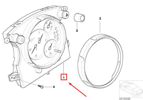 62109126997 - NEW MINI CABRIO R52 INSTRUMENT CLUSTER CHRONO PAKET USA 62109126997 ORIGINAL