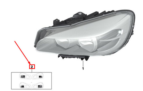63112359475 - NEW BMW 2 ACTIVE TOURER F45 HEADLIGHT MASK FILM SET 63112359475