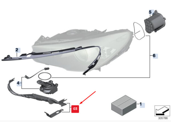 63117295737 - NEW BMW 5 GRAN TURISMO F07 LEFT HEADLIGHT GUIDE STRIP 63117295737