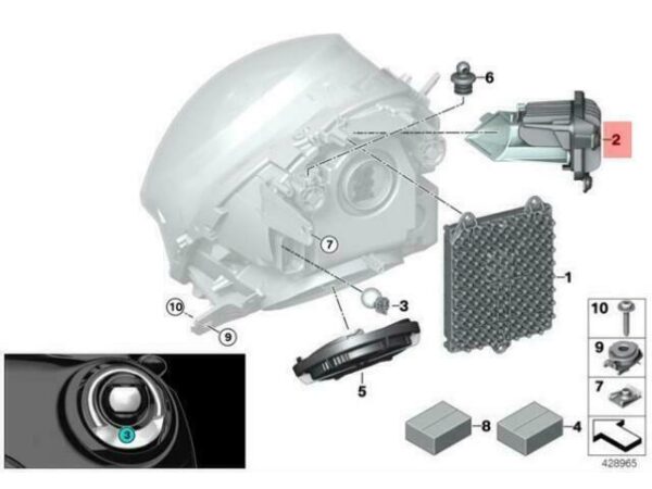 63117366378 - OEM LED CORNERING LIGHT MODULE RIGHT MINI COOPER JCW ONE F54 63117366378 GENUINE