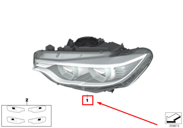 63117377845 - BMW 4 F32, F82 Front Left Bi-Xenon Headlight 63117377845 7377845 NEW GENUINE