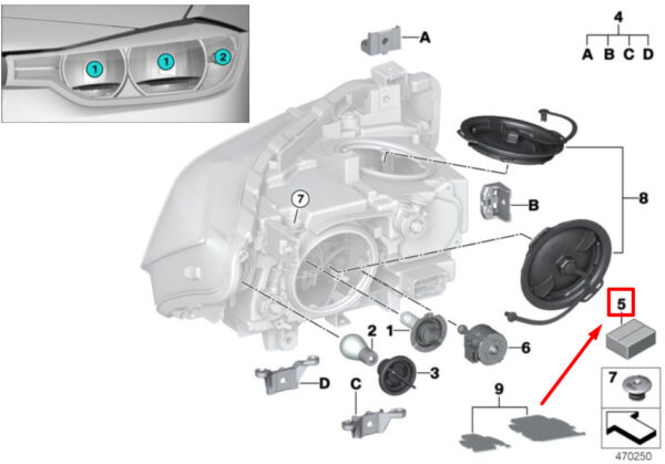 63117419610 - BMW 3 F30 headlights LED module 63117419610 7419610 NEW ORIGINAL