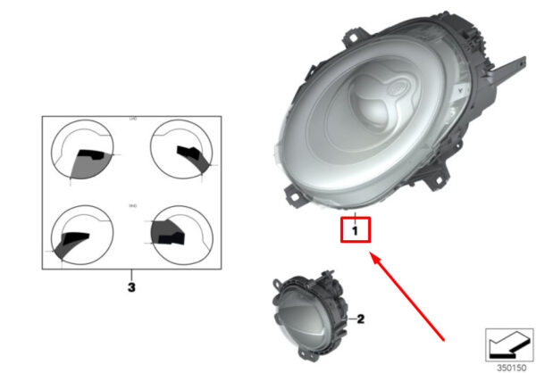 63117448377 - Mini Clubman F54 Front Left Headlights 63117448377 7448377 NEW ORIGINAL