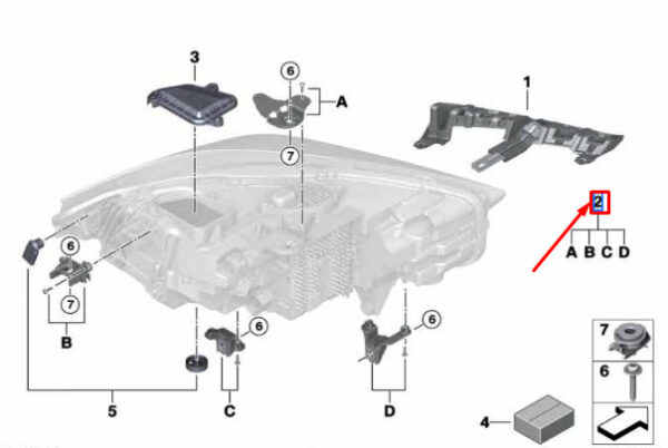 63119448113 - BMW F40 Left Headlight Repair  63119448113 NEW GENUINE