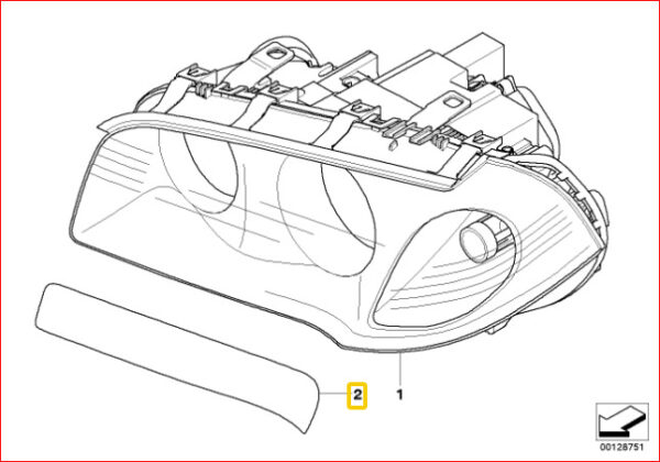 63120032154 - New Genuine BMW E83 E83 SUV Masking Foil For Headlight Set 0032154 OEM