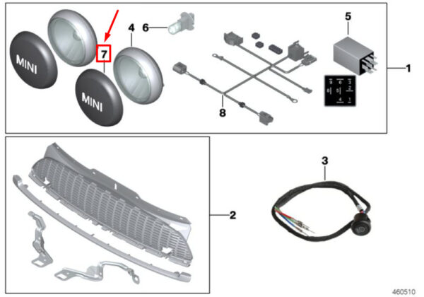 63120417672 - NEW MINI CLUBMAN F54 AUXILIARY HEADLIGHT COVER CAP 63120417672 GENUINE