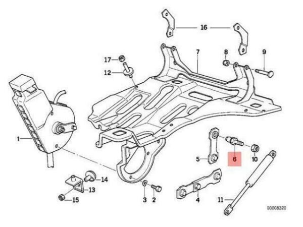 63121970639 - OEM BMW E31 COUPE THREADED BOLT 63121970639 GENUINE NEW