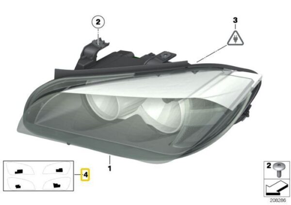 63122162489 - New Genuine BMW X1 E84 SUV Masking Foil For Xenon Headlight 2162489 OEM