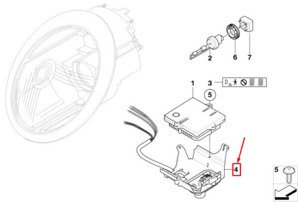 63126933972 - MINI COOPER R50, R53 XENON ECU BRACKET 63126933972 NEW GENUINE
