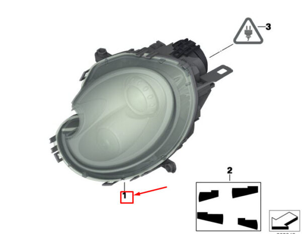 63127269991 - MINI CLUBMAN R55 Headlight Front Left RHD 7269991 63127269991 NEW GENUINE