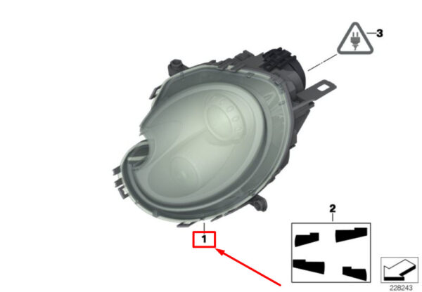 63127270024 - NEW MINI CONVERTIBLE R57 USA FRONT RIGHT LIGHTS BI-XENON LHD 63127270024