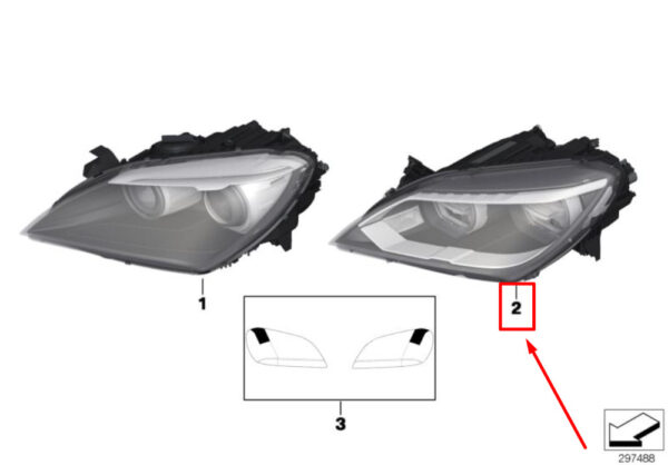 63127358357 - BMW 6 Gran Coupe F06 front left LED headlights LHD 63127358357 NEW original
