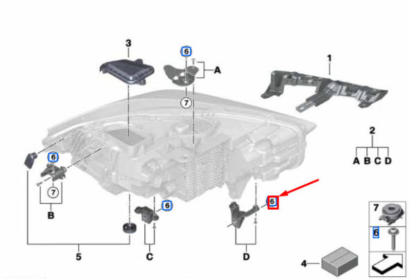 63127387919 - BMW F40 Headlight Compensation Element 63127387919, Genuine Part
