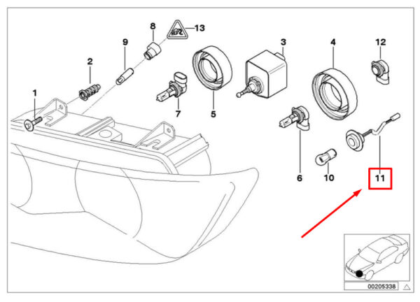 63128389718 - NEW BMW Z3 COUPE E36 HEADLIGHT BELL 63128389718 8389718 GENUINE