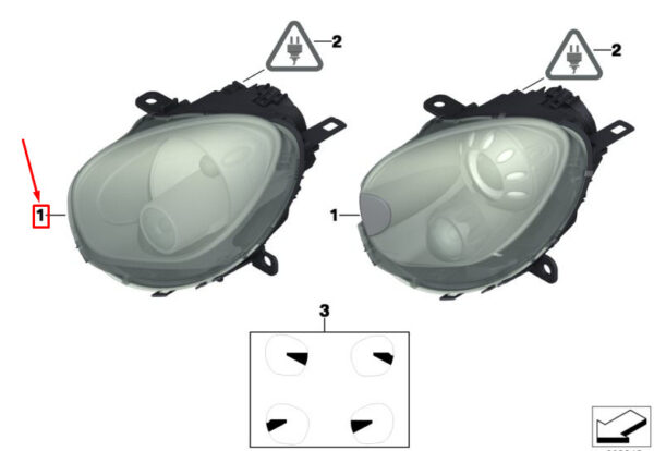 63129807487 - NEW MINI COUNTRYMAN R60 FRONT LEFT BI-XENON HEADLIGHTS RHD 63129807487