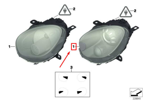 63129808271 - New MINI Ryman R60 Front Left Headlight LHD USA 63129808271 Genuine