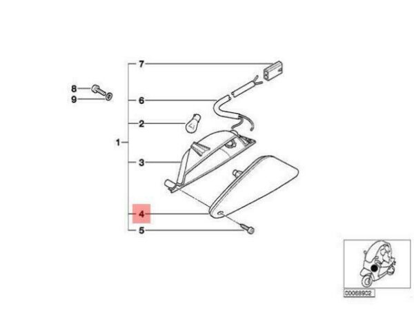 63132329150 - OEM BMW C1N LENS RIGHT 63132329150 GENUINE NEW