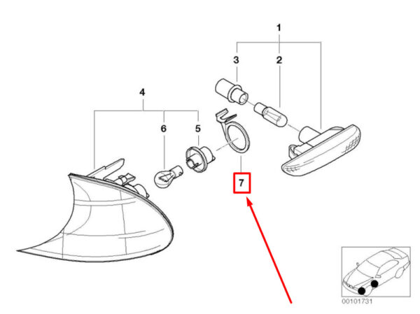 63136924541 - NEW BMW 3 E46 FRONT LEFT CORNER MARKER BRACKET 6924541 63136924541 GENUINE