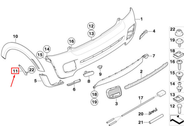 63137212938 - MINI CONVERTIBLE R57 REAR RIGHT SIDE MARKER LIGHT 63137212938 NEW GENUINE