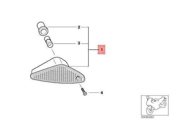 63137654889 - OEM BMW K41 0557 FRONT LEFT TURN INDICATOR 63137654889 GENUINE NEW