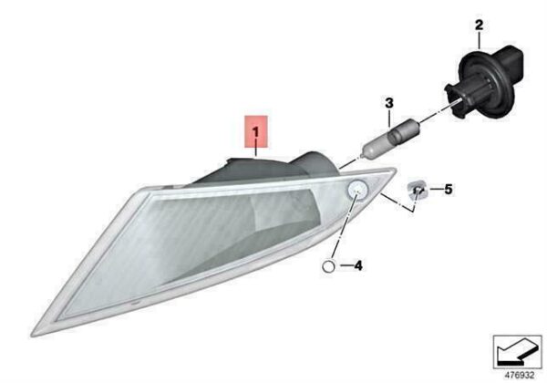 63137688632 - OEM BMW K44 0597 0539 FRONT RIGHT TURN INDICATOR 63137688632 GENUINE NEW