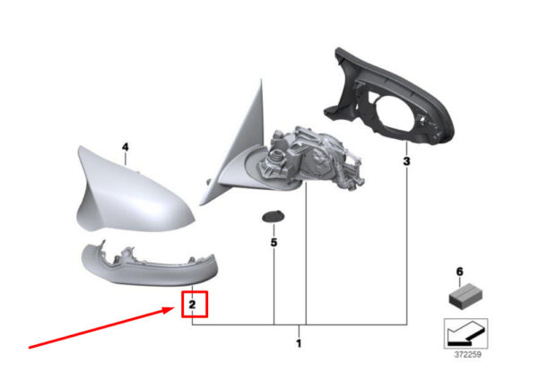 63137848778 - BMW 4 Coupe F82 Front Right Lower Mirror Housing 7848778 63137848778 NEW GENUINE