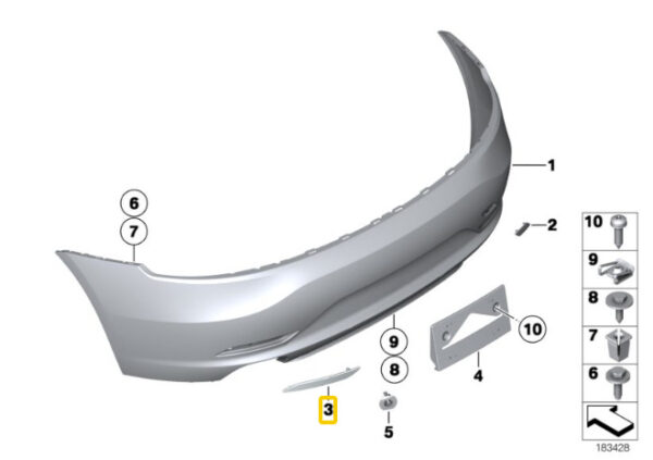 63147191767 - New BMW Genuine E89 Z4 Series 08-16 Rear Bumper Left N/S Reflector 7191767 OEM