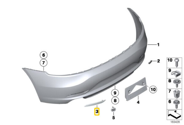 63147191768 - New BMW Genuine E89 Z4 Series 08-16 Rear Bumper Right O/S Reflector 7191768 OEM