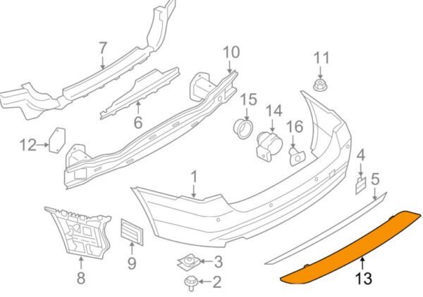 63147301187 - BMW 3 F30 Rear Bumper Left Side Reflector 63147382233 NEW GENUINE
