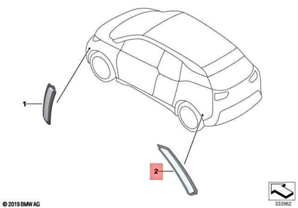 63147304048 - Genuine BMW i3 I01 Rear Right Side Indicator Lantern 63147304048