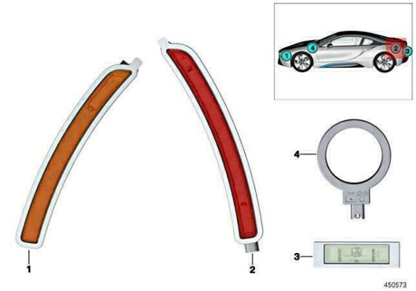 63147310777 - OEM BMW I I8 I12 I15 COUPE ROADSTER SIDE MARKER LIGHT REAR LEFT 63147310777 NEW