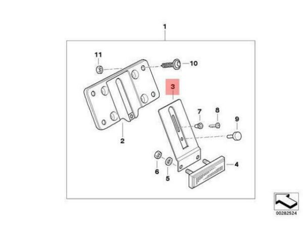 63147665234 - OEM BMW 59C1 59C2 59C3 K30 REFLECTOR BRACKET 63147665234 GENUINE NEW