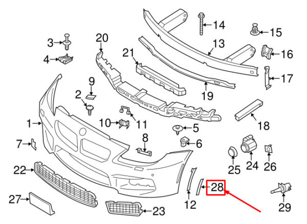 63147843566 - NEW BMW M6 COUPE F13 FRONT RIGHT M SIDE MARKER LIGHT 63147843566 7843566 OEM