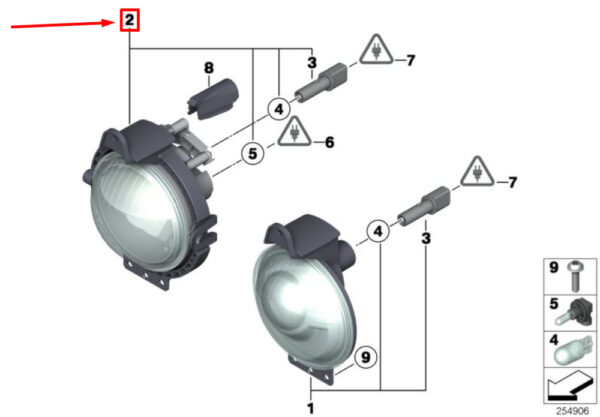 63172751295 - NEW MINI CLUBMAN R55 FFRONT FOG LIGHT WITH POSITION LIGHT 63172751295 ORIGINAL