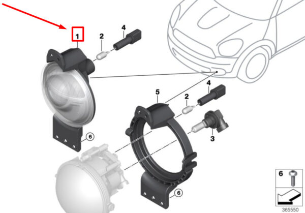 63179811755 - NEW MINI -LANDSMANN R60 FRONT FOG LIGHT 9811755 63179811755 GENUINE